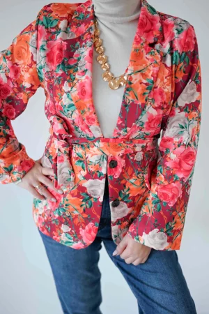 Flowers jacket red