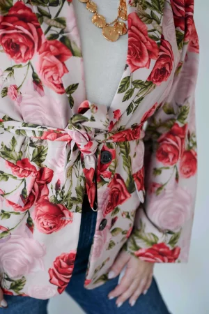 Flowers jacket beige