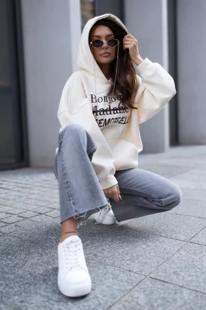 Bonjour coconut sweatshirt