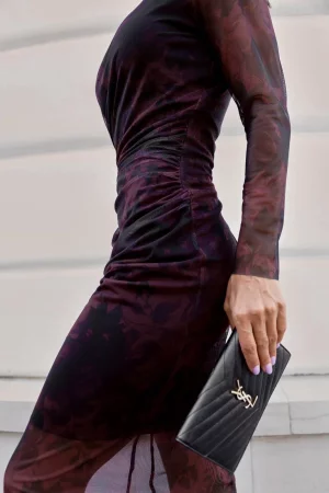 Lea black and burgundy dress