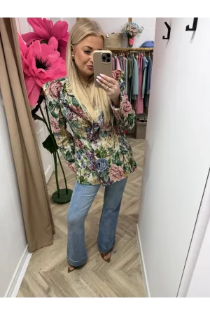 Marynarka damska w kwiaty Emo